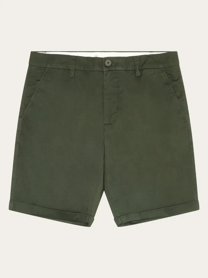 KnowledgeCotton Apparel Shorts CHUCK Regular Chino Poplin Shorts Forrest Night 8211 Men