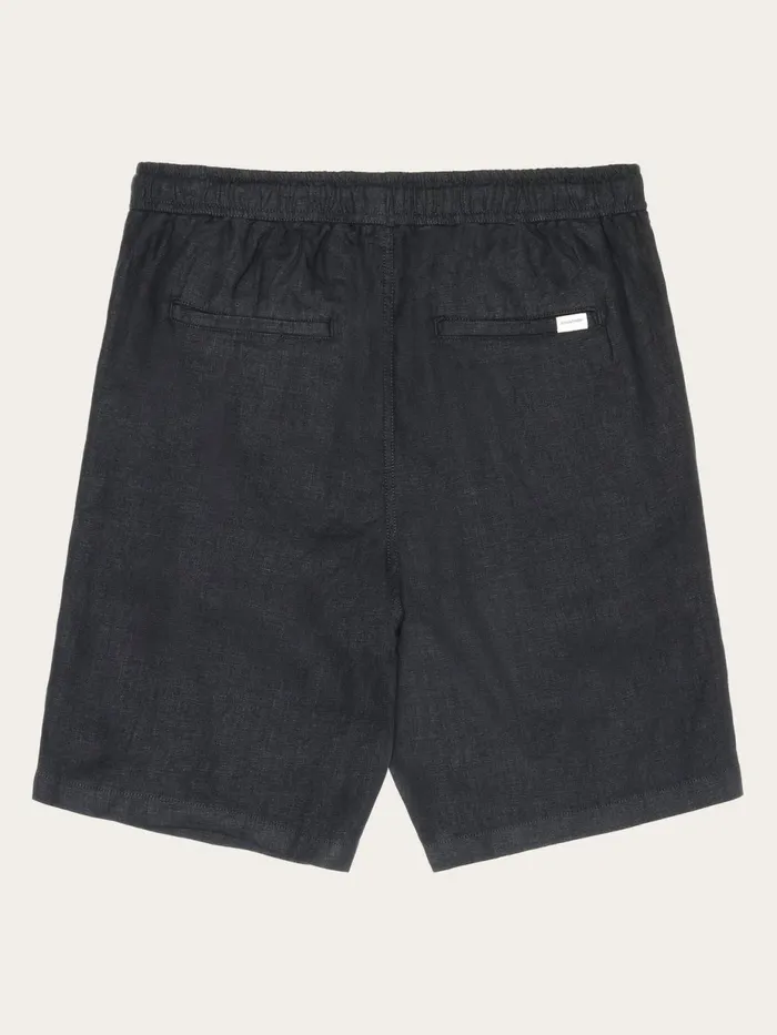 KnowledgeCotton Apparel Shorts Loose Linen Shorts Black Jet 8211 Men