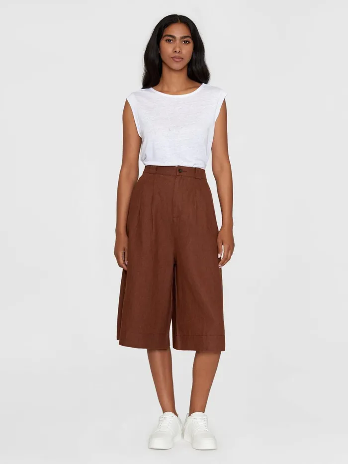 KnowledgeCotton Apparel Shorts Natural Linen Baggy Shorts Tiramisu 8211 Women