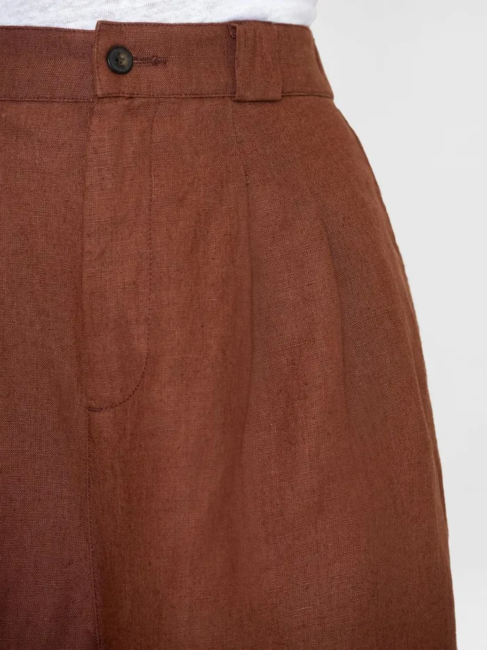 KnowledgeCotton Apparel Shorts Natural Linen Baggy Shorts Tiramisu 8211 Women