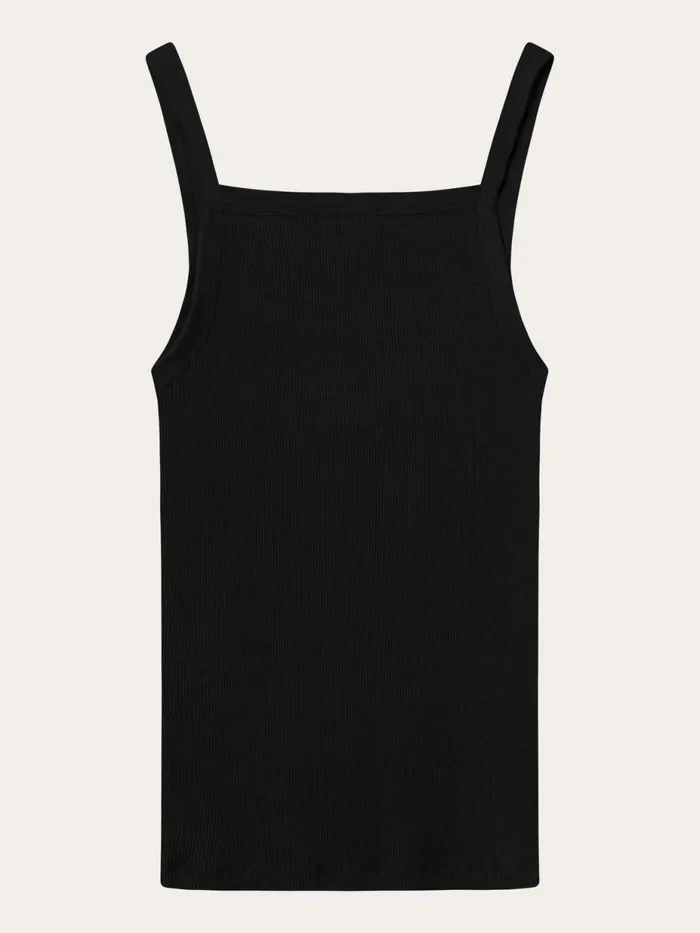 KnowledgeCotton Apparel TShirts And Tops Rib Strap Top Black Jet 8211 Women KnowledgeCotton Apparel TShirts And Tops Rib Strap Top Black Jet 8211 Women