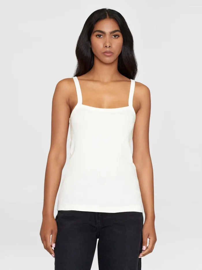 KnowledgeCotton Apparel TShirts And Tops Rib Strap Top Star White 8211 Women KnowledgeCotton Apparel TShirts And Tops Rib Strap Top Star White 8211 Women