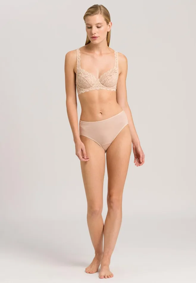 Lace Underwire Bra Beige Women HANRO Underwire Bras