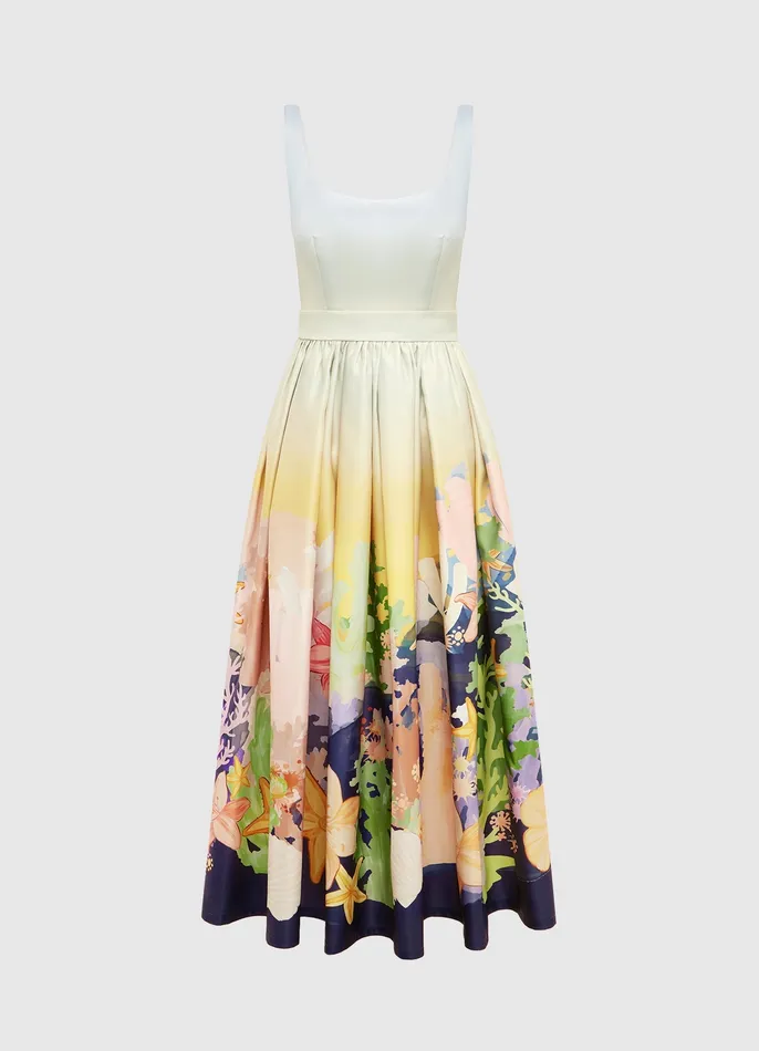 LEO LIN Colleen Midi Dress 8211 Neptune Print in Seashell Women Dresses and Jumpsuits