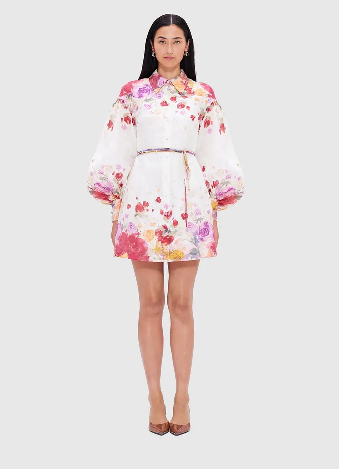 LEO LIN Juliana Shirt Mini Dress 8211 Fleur Print Women Dresses and Jumpsuits