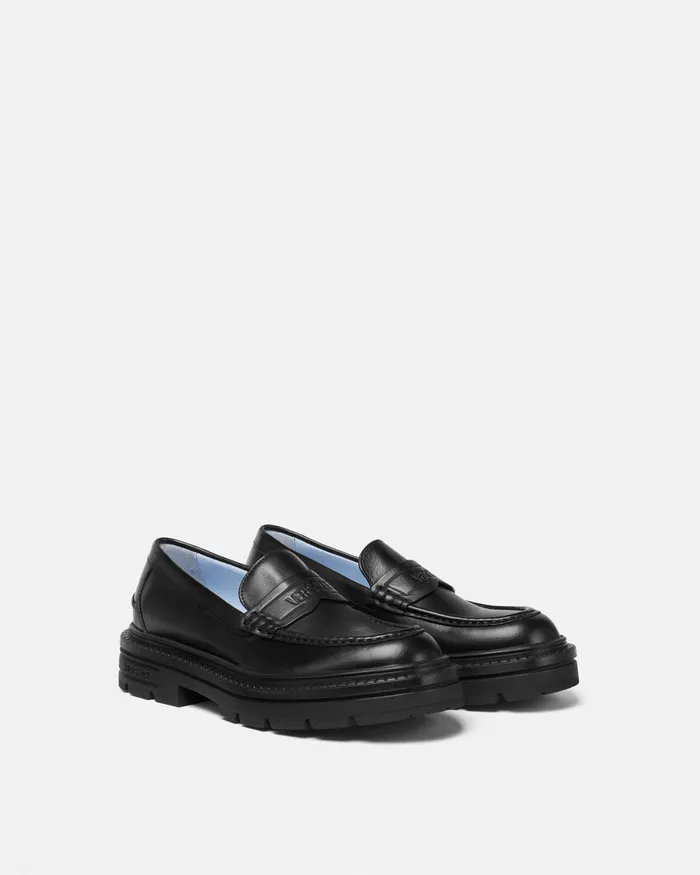 Loafers and Slippers Men Versace Adriano Loafers Black