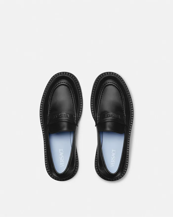 Loafers and Slippers Men Versace Adriano Loafers Black