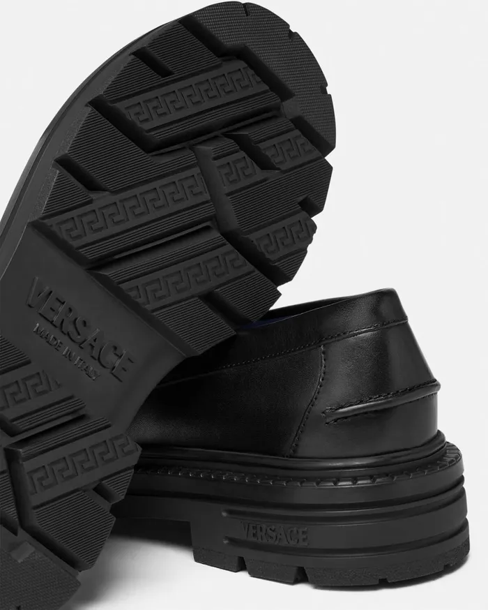Loafers and Slippers Men Versace Adriano Loafers Black