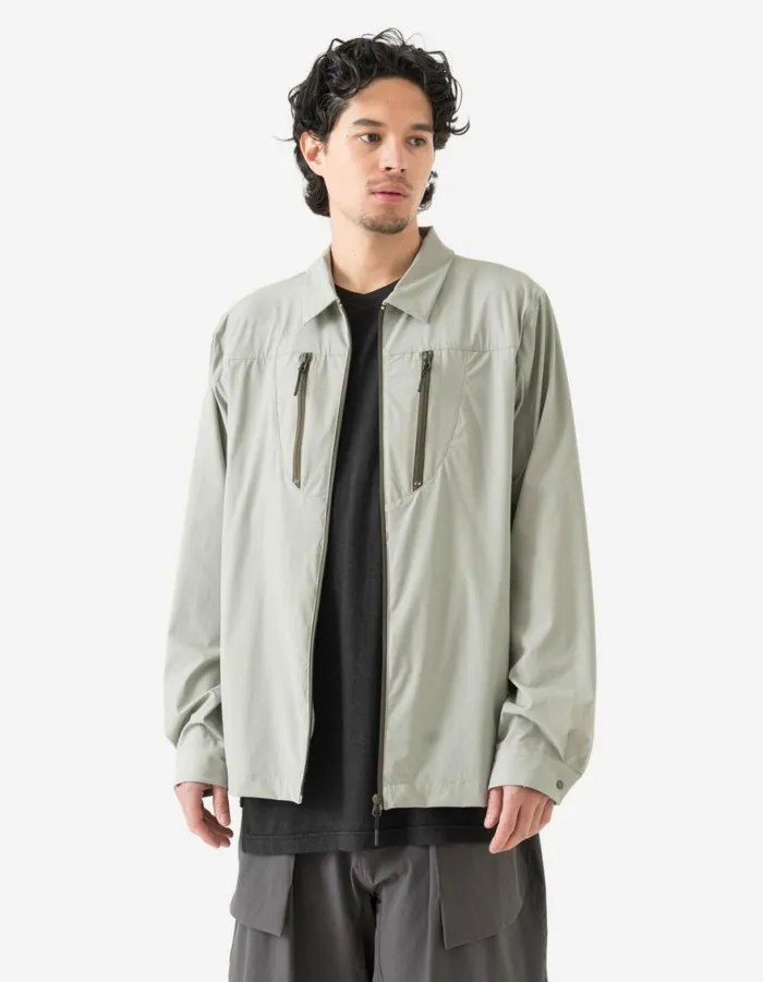 Maharishi Long Sleeve Shirts 6040 Recycled Nylon Overshirt Sage 8211 Men