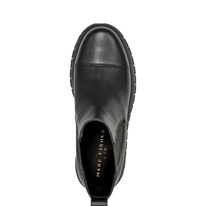 Marc Fisher Booties Women Bermida Lug Sole Bootie Black Leather