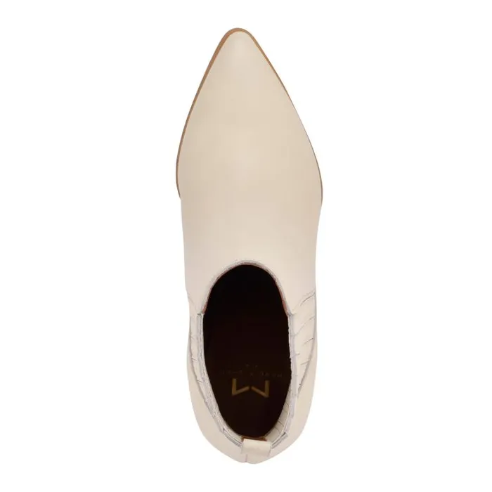 Marc Fisher Boots and Booties Women Alva Pointy Toe Bootie Chic Cream Leather