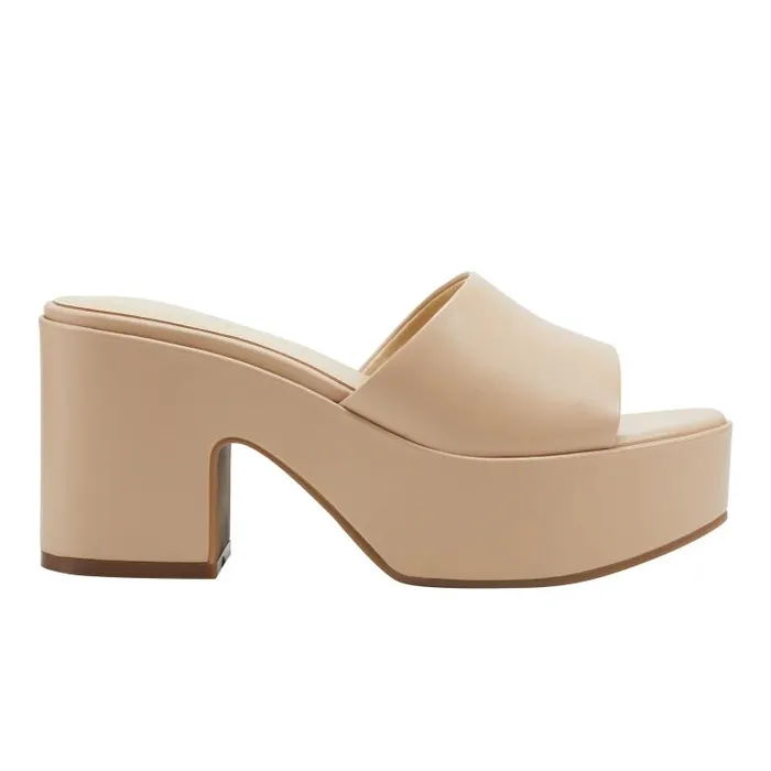 Marc Fisher Mules and Slides Women Forina Platform Slide Sandal Light Natural
