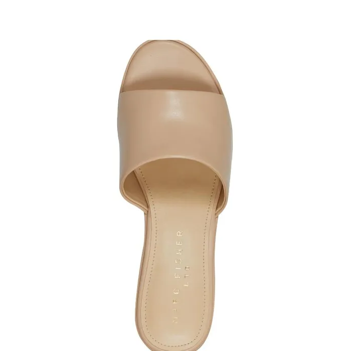 Marc Fisher Mules and Slides Women Forina Platform Slide Sandal Light Natural