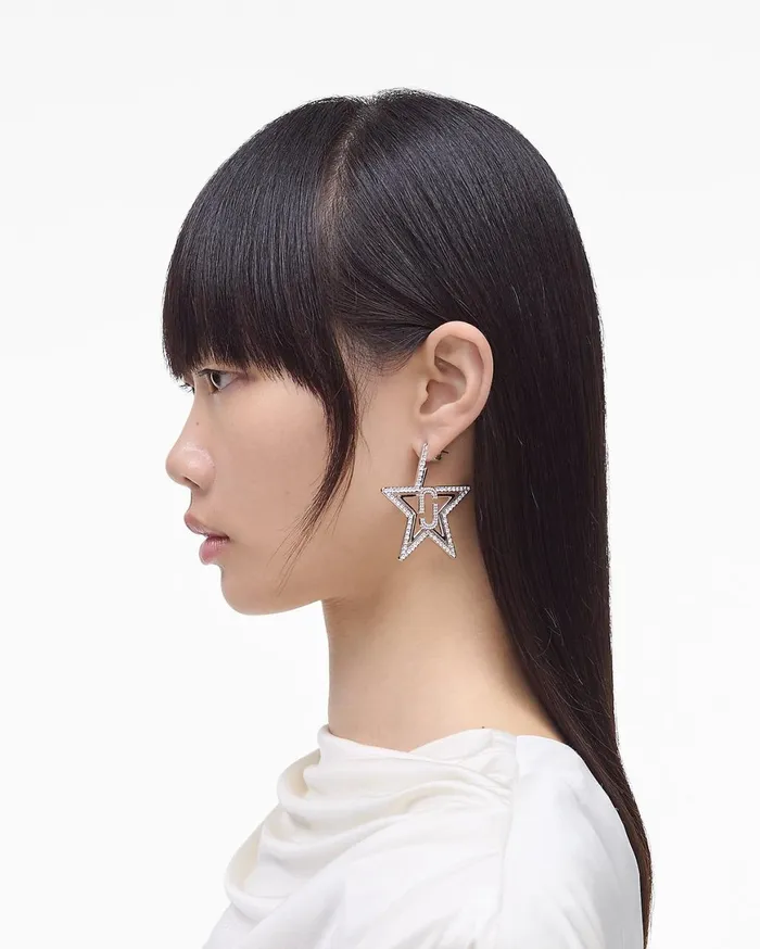 Marc Jacobs Earrings J Marc Star Hoop Earrings Silvercrystal 8211 Women