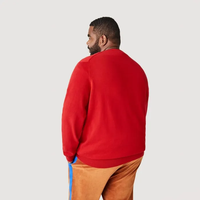 Matching Sets Men Lacoste Crew Neck Cotton Sweater Red 240
