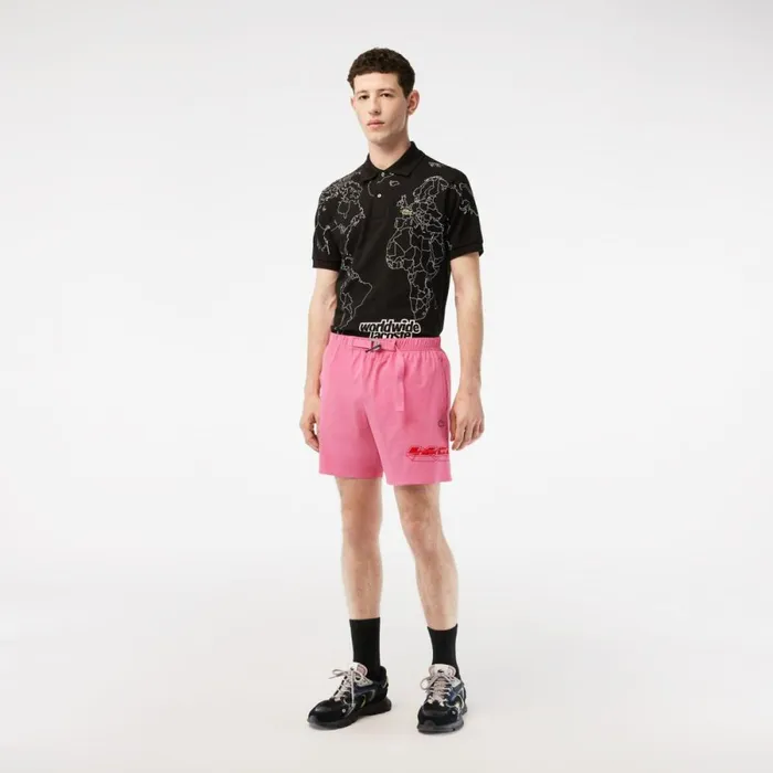 Matching Sets Men Lacoste Mens QuickDry Logo Stripe Swim Trunks Bubblegum Pink 2r3 Matching Sets Men Lacoste Mens QuickDry Logo Stripe Swim Trunks Bubblegum Pink 2r3