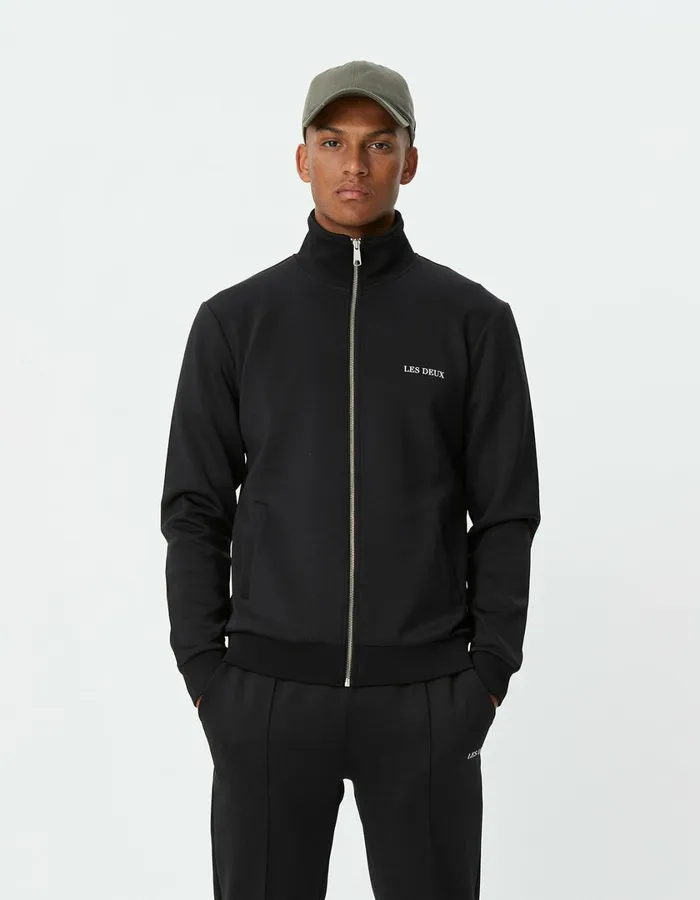 Men Ballier Track Jacket 8211 BlackBlack Les Deux HoodiesSweatshirts