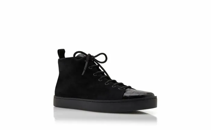 Men Black Calf Leather Lace Up Sneakers Manolo Blahnik LaceUps