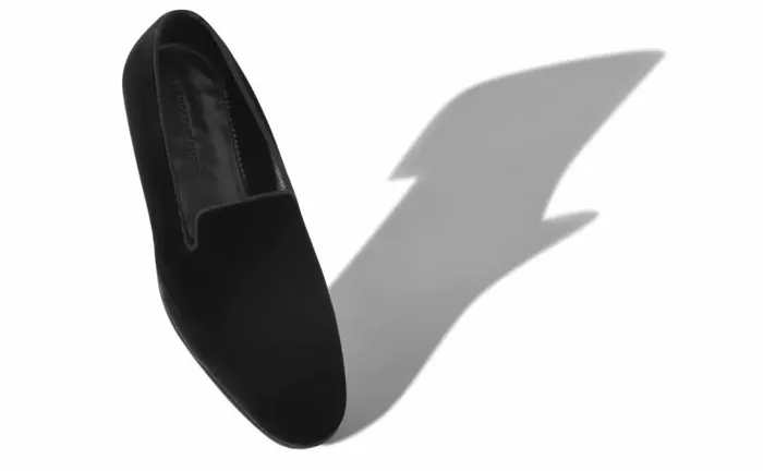 Men Black Velvet Loafers Manolo Blahnik Loafers