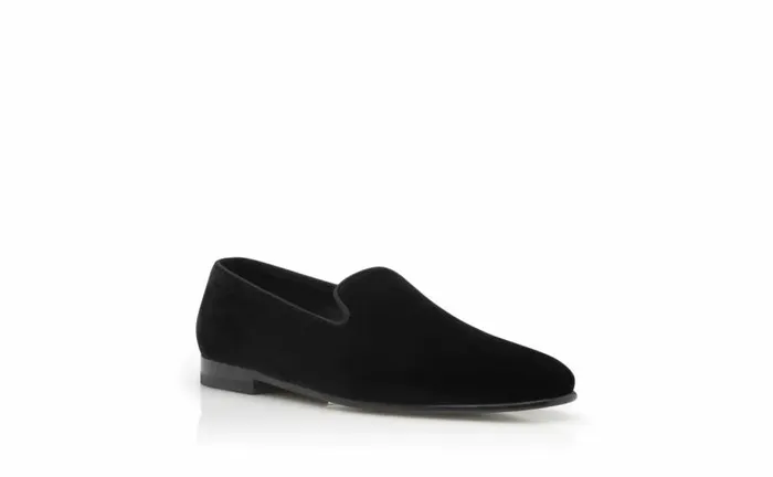 Men Black Velvet Loafers Manolo Blahnik Loafers