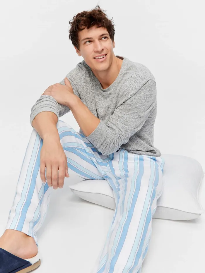 Men Blue Stripe Classic Pj Pant Multi Peter Alexander Pants