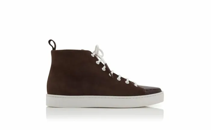Men Brown Calf Leather Lace Up Sneakers Manolo Blahnik LaceUps
