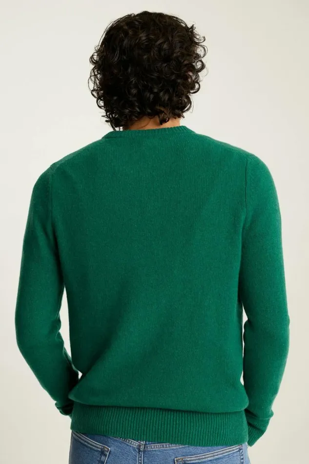 Men Cashmere Crew Neck Sweater Blue Green Bonobos Crew and VNeck Sweaters