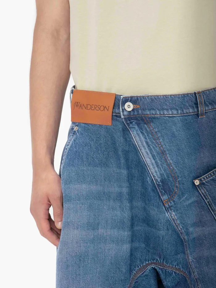 Men Denim JW Anderson TWISTED WORKWEAR DENIM SHORTS Light Blue Denim Men Denim JW Anderson TWISTED WORKWEAR DENIM SHORTS Light Blue Denim