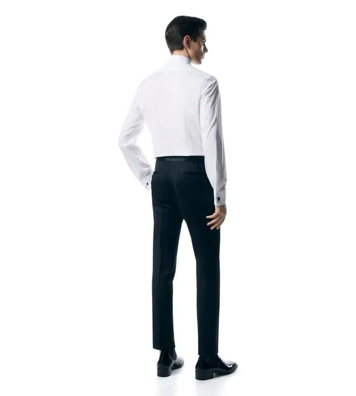 Men Evening Tom Ford Cocktail Voile Slim Fit Evening Shirt Optical White