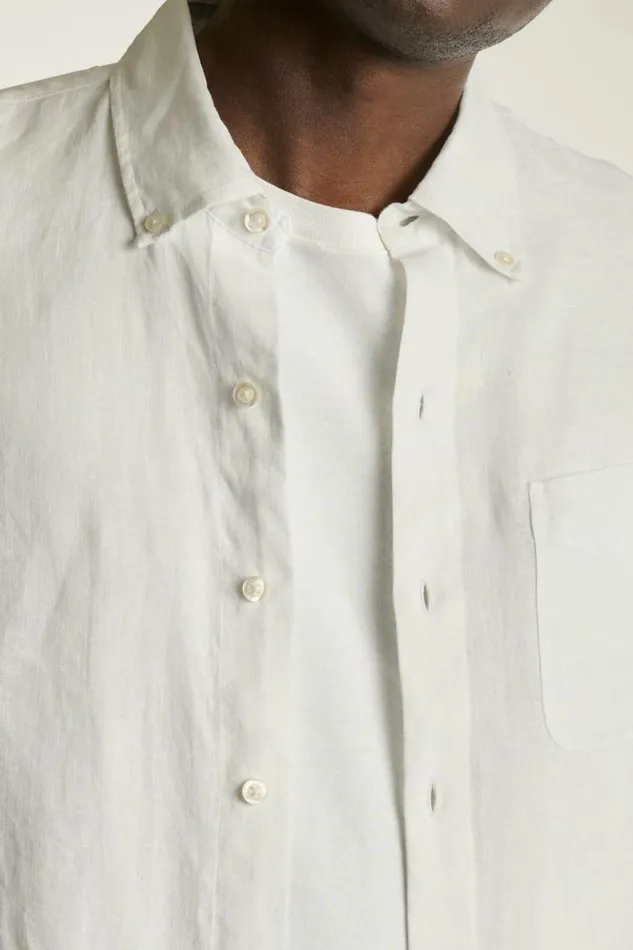 Men Everyday Linen Shirt White Pearl Bonobos Casual Shirts