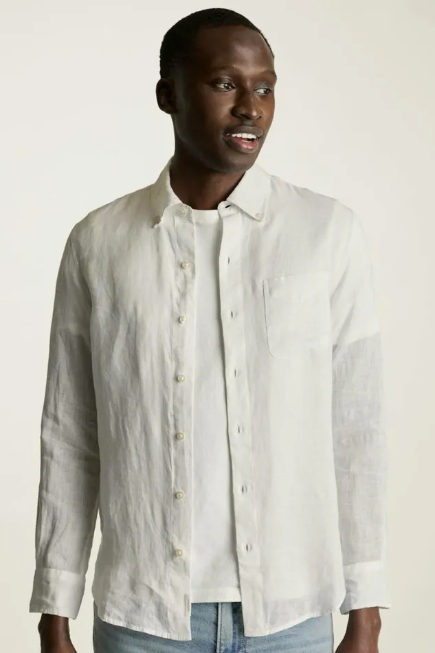 Men Everyday Linen Shirt White Pearl Bonobos Casual Shirts