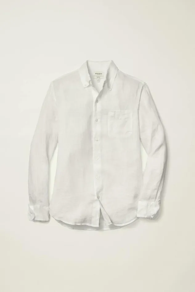 Men Everyday Linen Shirt White Pearl Bonobos Casual Shirts