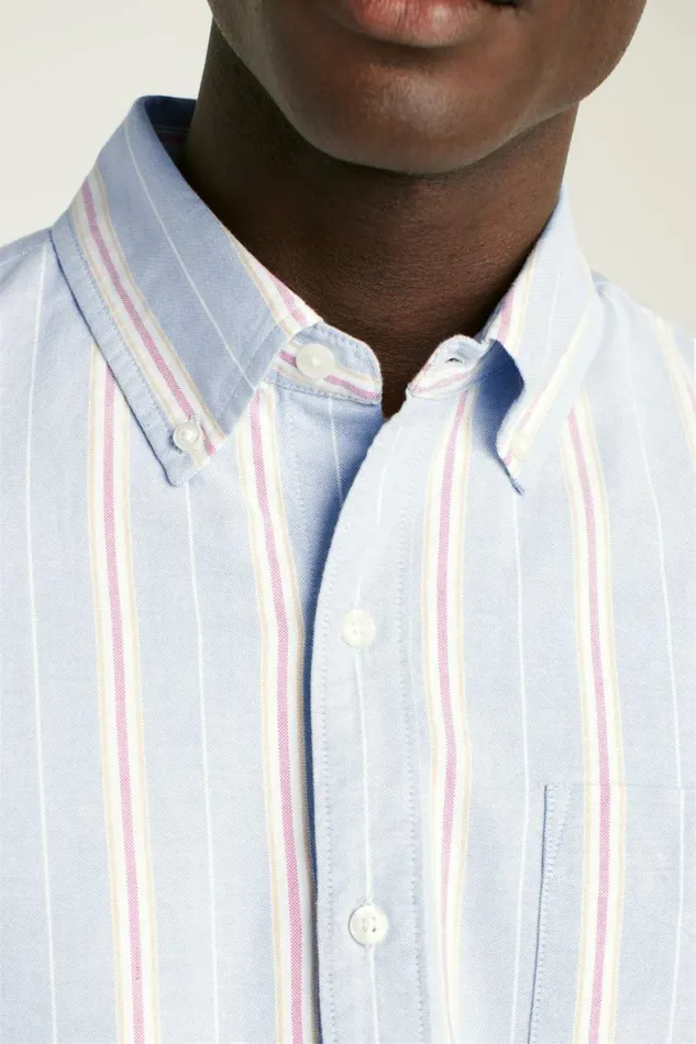Men Everyday Oxford Shirt Hazy Blue Milos Stripe Bonobos Business Casual Shirts