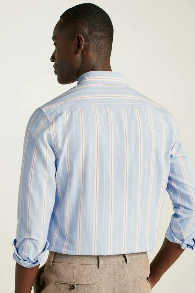 Men Everyday Oxford Shirt Hazy Blue Milos Stripe Bonobos Business Casual Shirts