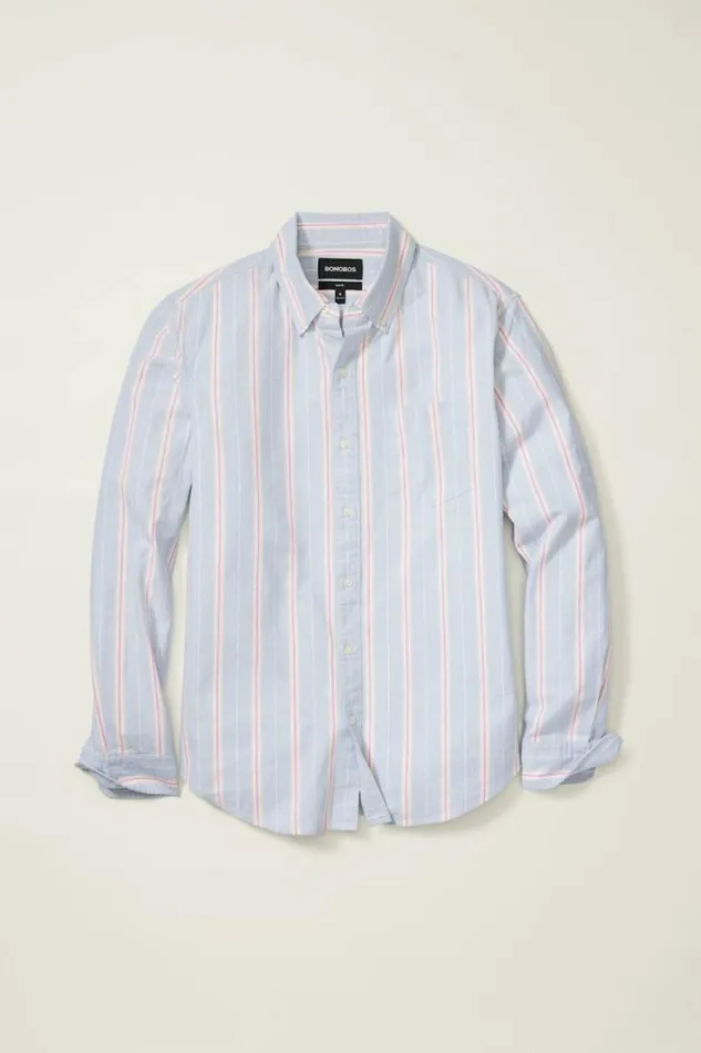 Men Everyday Oxford Shirt Hazy Blue Milos Stripe Bonobos Business Casual Shirts