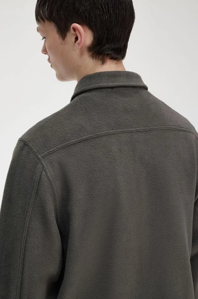 Men Fleece Overshirt Field Green Fred Perry Overshirts