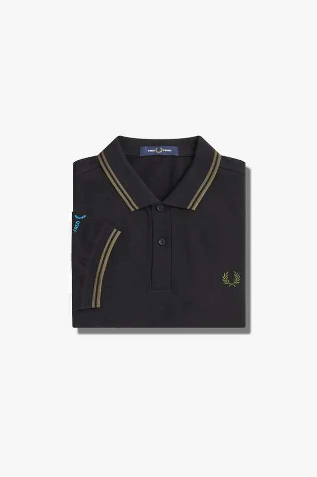 Men Graphic Branded Shirt Black Fred Perry Polo Shirts