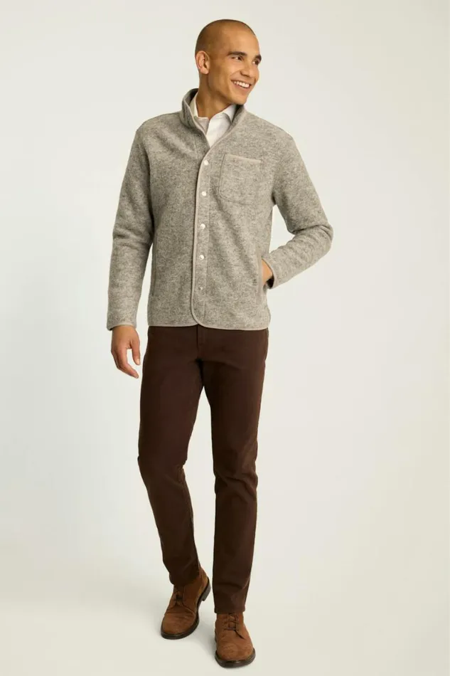 Men Italian Wool Fleece Jacket Natural Grey Bonobos Jackets and Coats