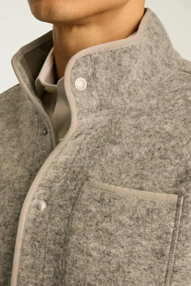 Men Italian Wool Fleece Jacket Natural Grey Bonobos Jackets and Coats