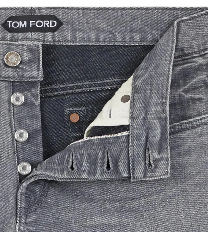Men Jeans Tom Ford Straight Japanese Selvedge Jeans Grey Men Jeans Tom Ford Straight Japanese Selvedge Jeans Grey