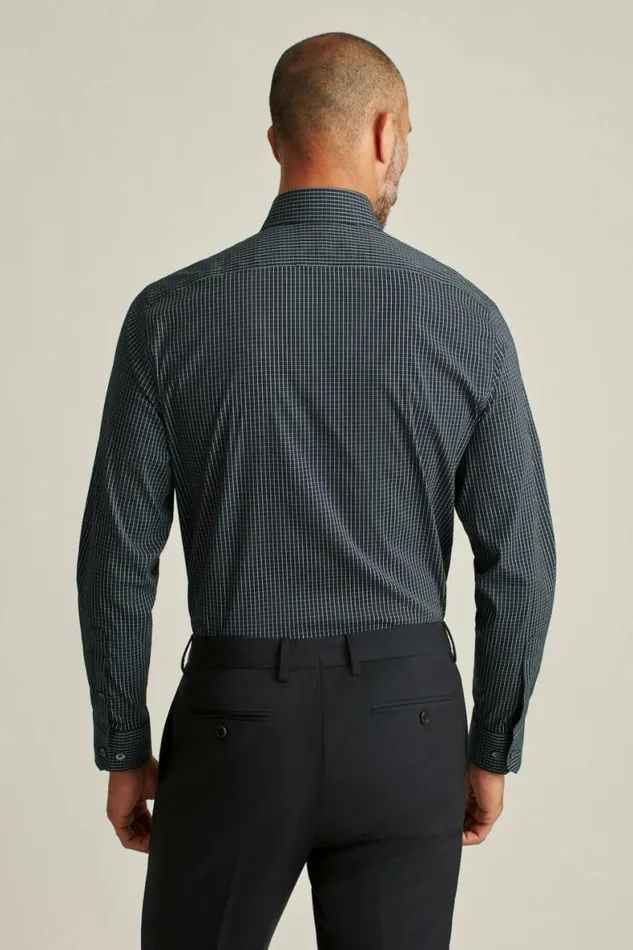 Men Jetsetter Stretch Dress Shirt Black Blue Tattersall Bonobos Business Casual Shirts