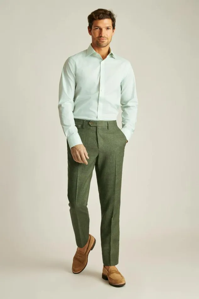 Men Jetsetter Stretch Dress Shirt English Ivy Green Geo Bonobos Business Casual Shirts