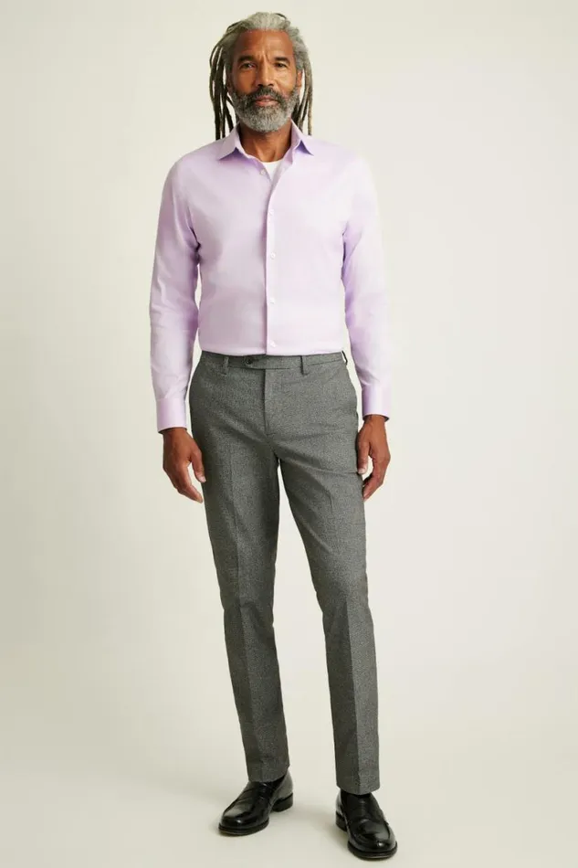 Men Jetsetter Stretch Dress Shirt Textured Lilac Bonobos Business Casual Shirts