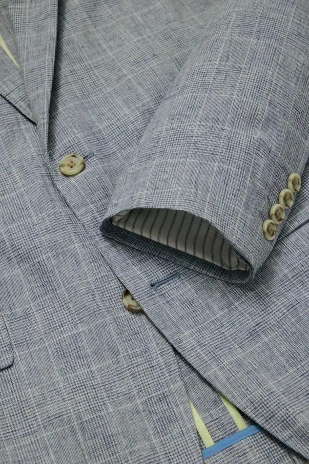 Men Jetsetter Unconstructed Blazer Blue Glenplaid Bonobos Blazers and Sport Coats
