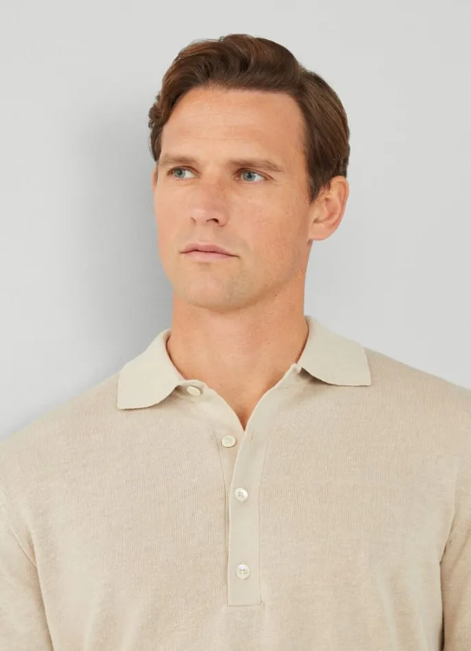 Men Knitwear Hackett London Long Sleeve Polo Shore