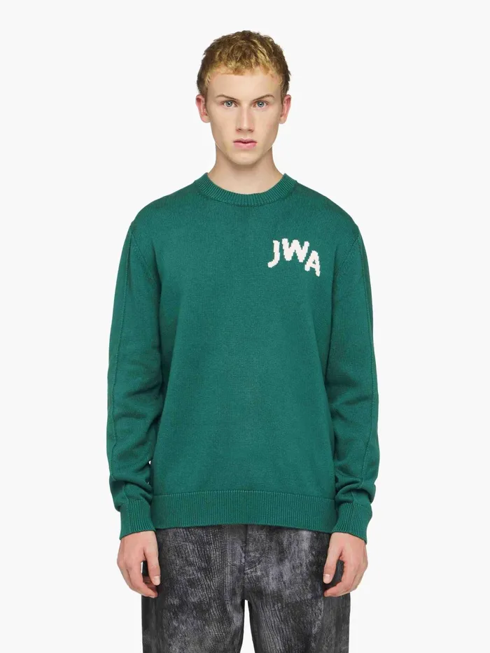 Men Knitwear JW Anderson JWA CREW NECK SWEATER Emerald