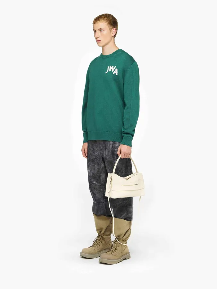 Men Knitwear JW Anderson JWA CREW NECK SWEATER Emerald