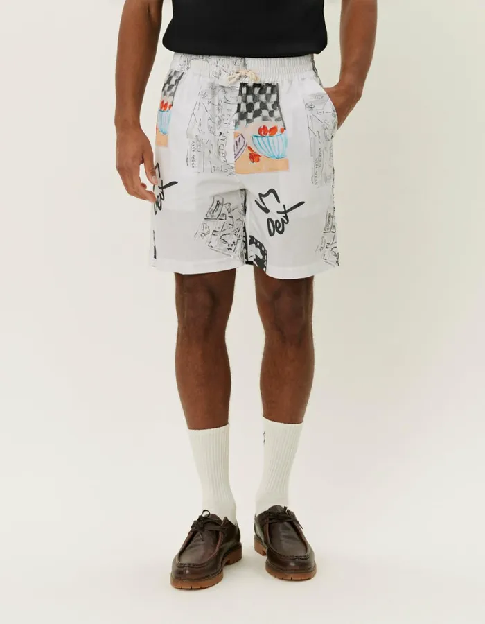 Men Otto AOP Shorts 8211 Light Ivory Les Deux Shorts