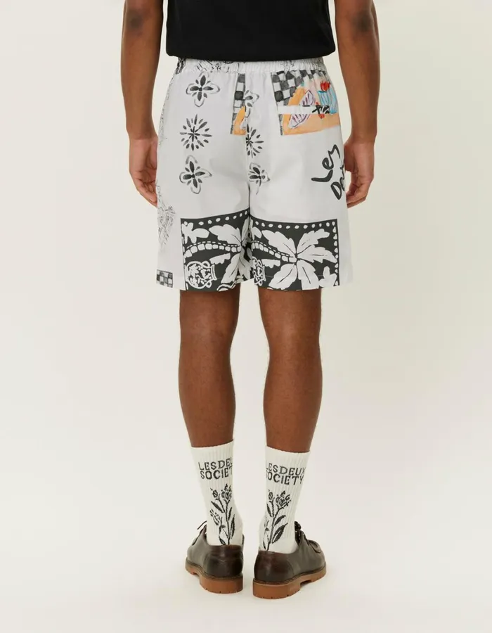 Men Otto AOP Shorts 8211 Light Ivory Les Deux Shorts