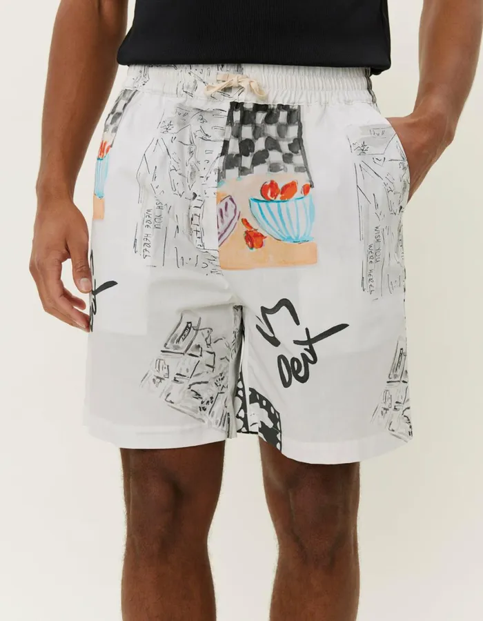 Men Otto AOP Shorts 8211 Light Ivory Les Deux Shorts